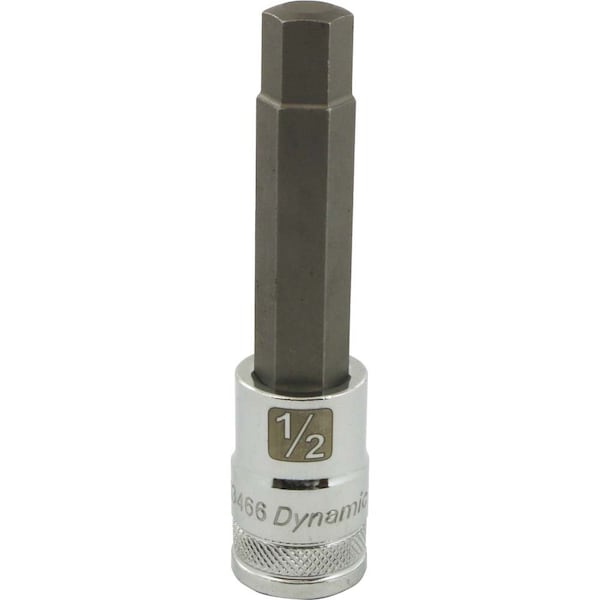 Tools 1/2" Drive SAE Hex Head, 1/2" Long Bit, Chrome Finish Socket